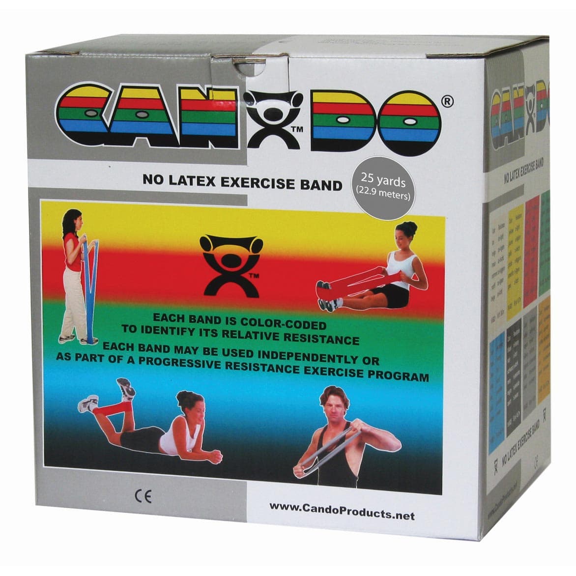 CanDo Latex Free Exercise Band, 25 yard Roll, Silver, 2X-heavy - Image 1