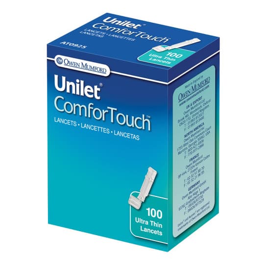 Owen Mumford Unilet 28 Gauge Ultra-Thin Lancet - Box of 100 - Image 1