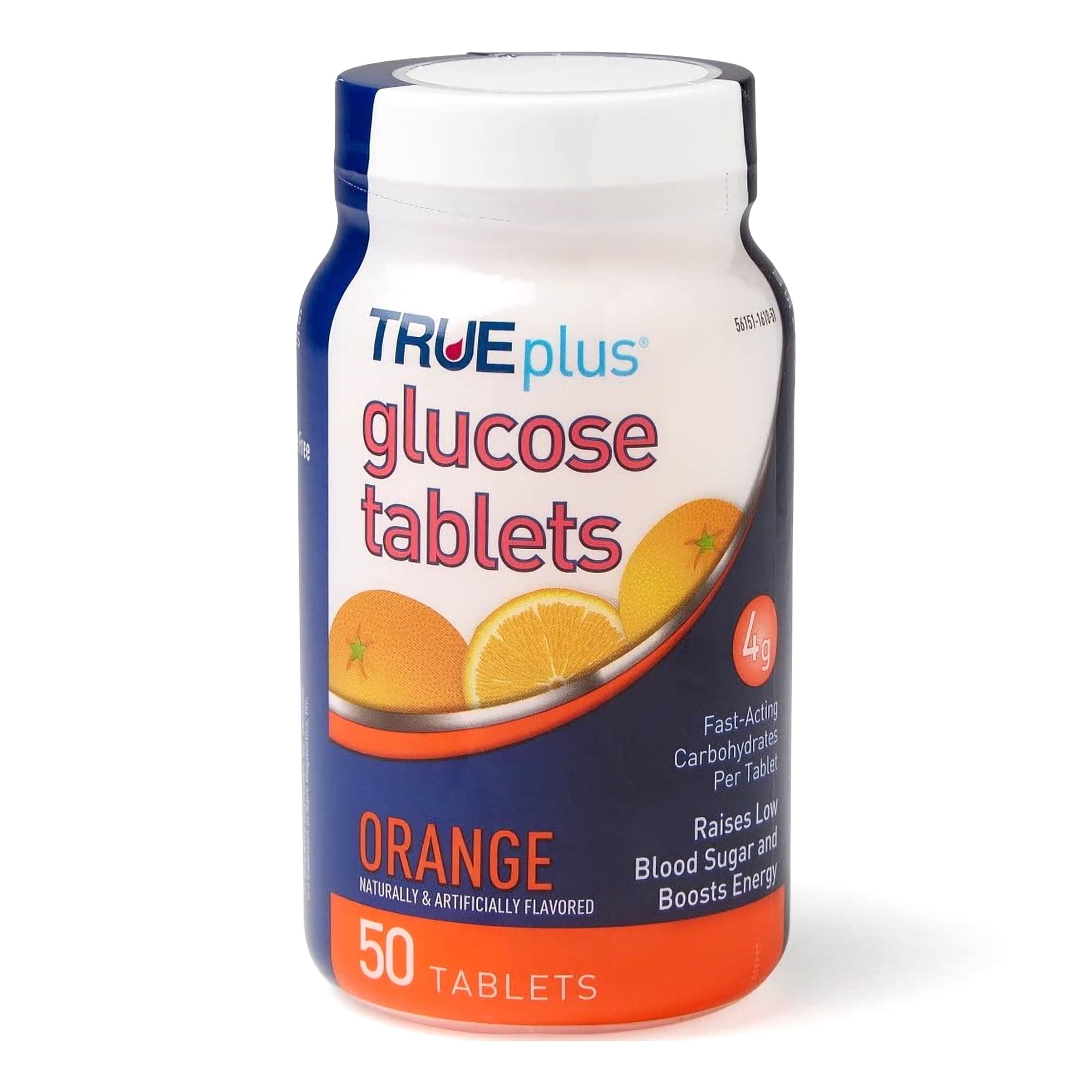 TRUEplus Glucose Supplement Chewable Tablet, Orange Flavor - Bottle of 50 Tablets - Image 1