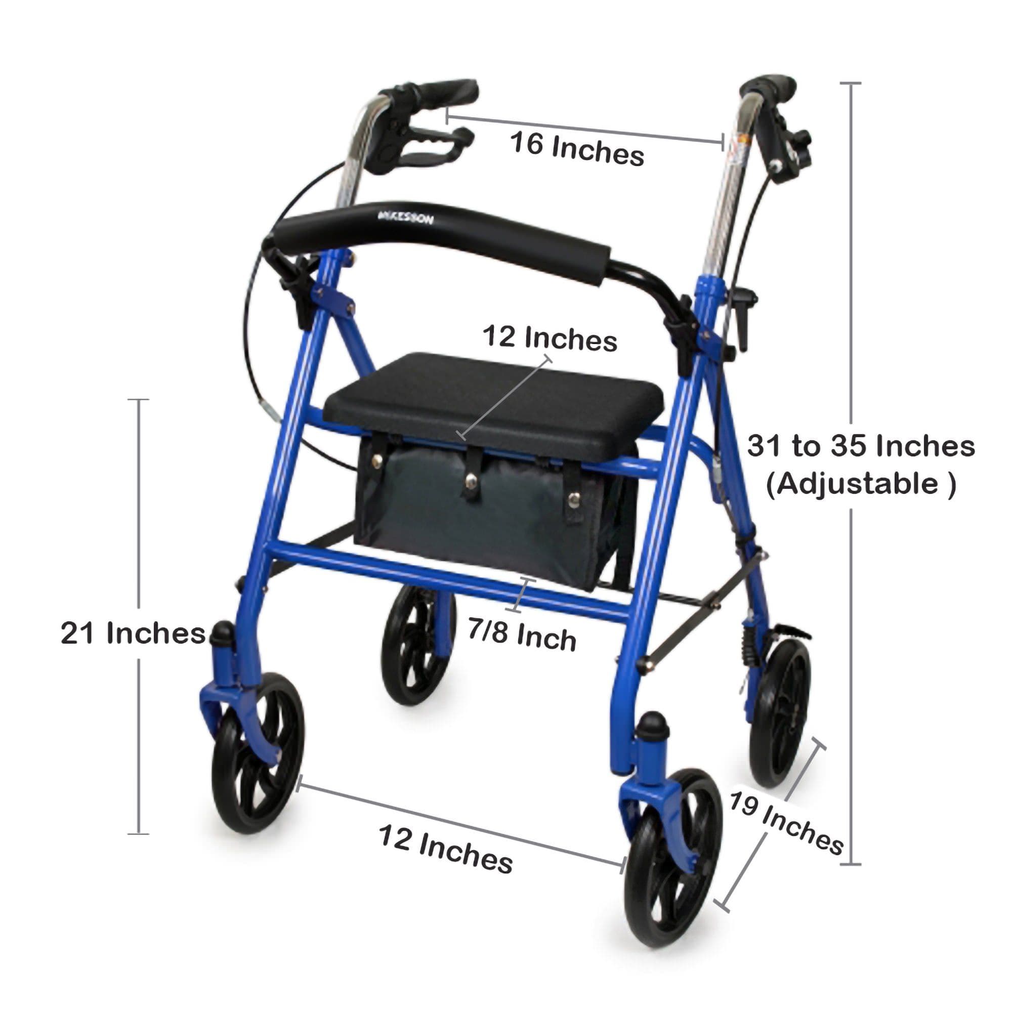 McKesson Steel Frame 4 Wheel Rollator - Image 3