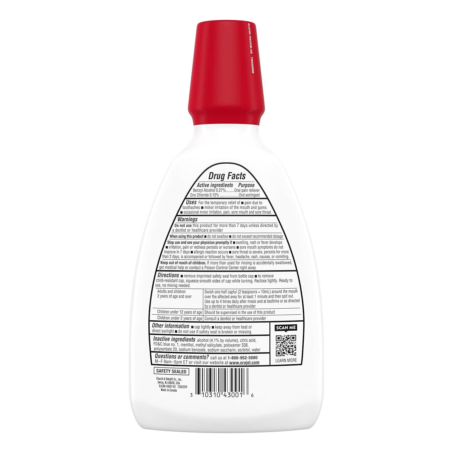 Orajel Toothache Rinse, Medicated, 16 oz - Each - Image 2