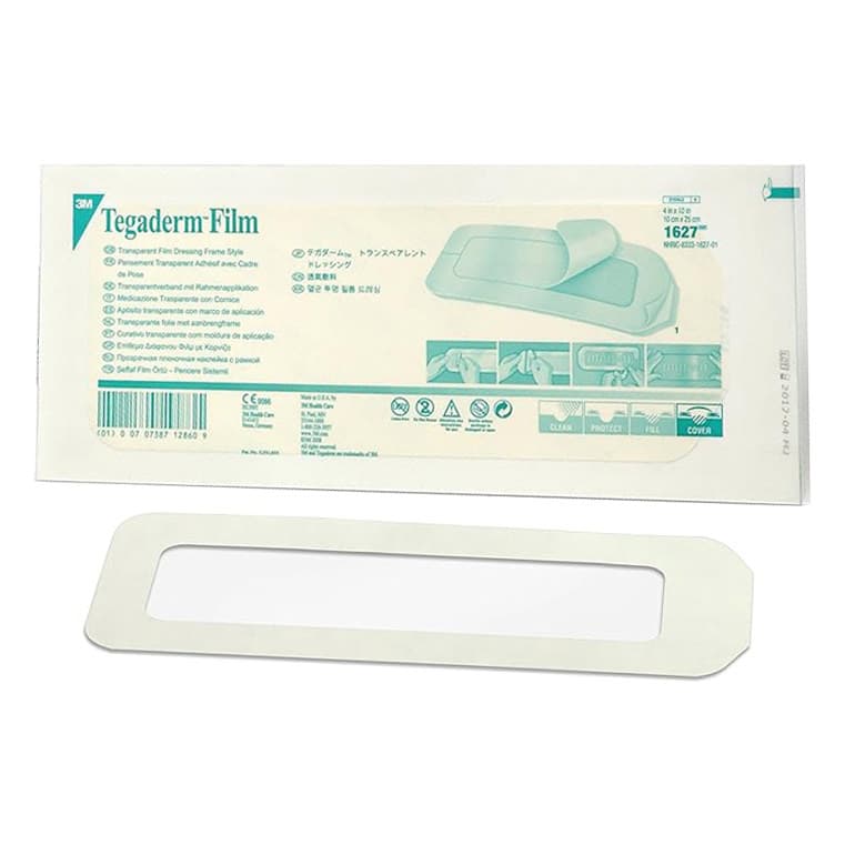 3M Tegaderm Transparent Adhesive Film Dressing, Frame Style, 4 x 10 Inch - Image 1