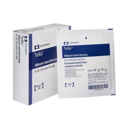 Telfa Adhesive Island Dressing, 6 x 6 Inch - Case of 100 - Image 1