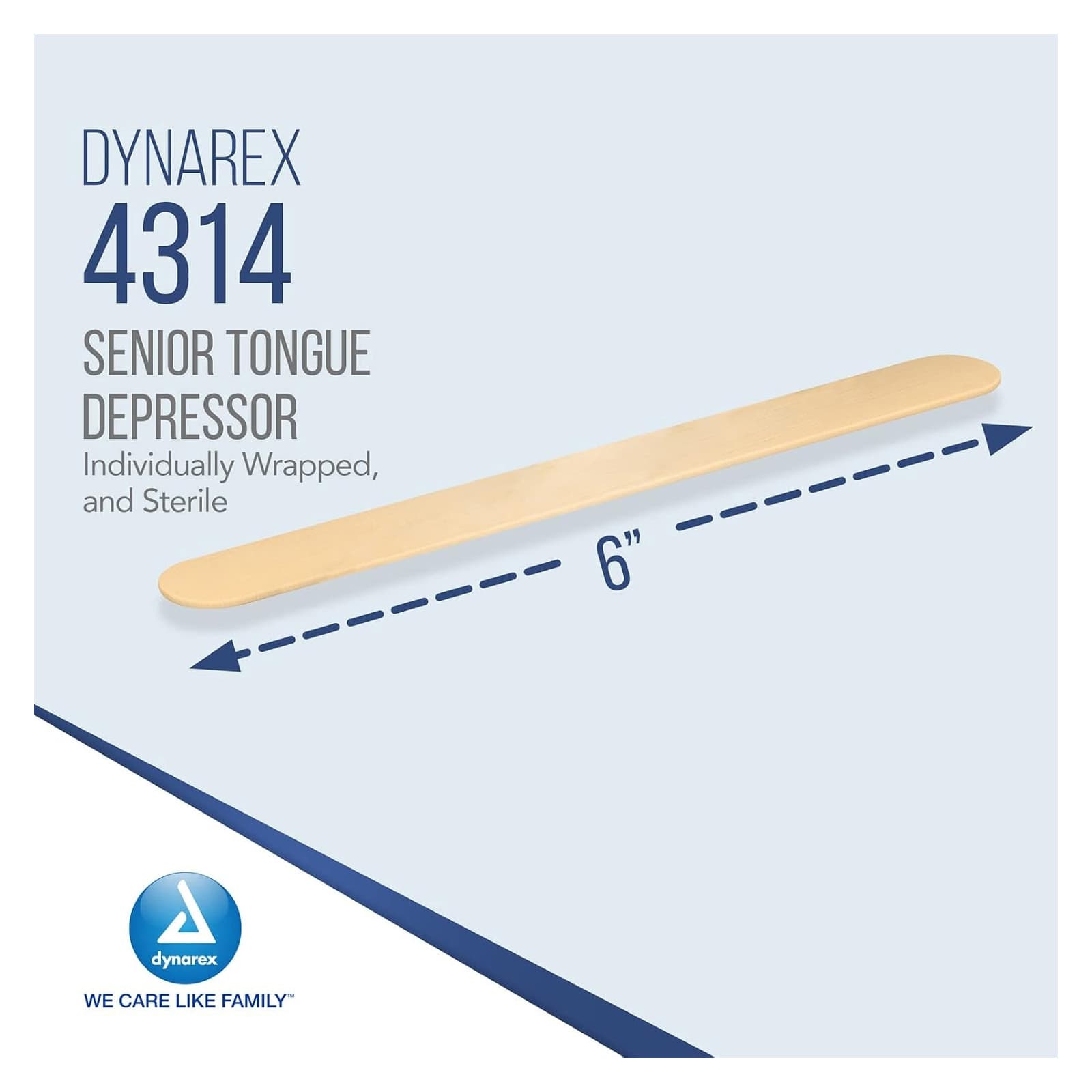 Dynarex Sterile Senior Tongue Depressor, 6 Inch x 3/4 Inch - Image 2