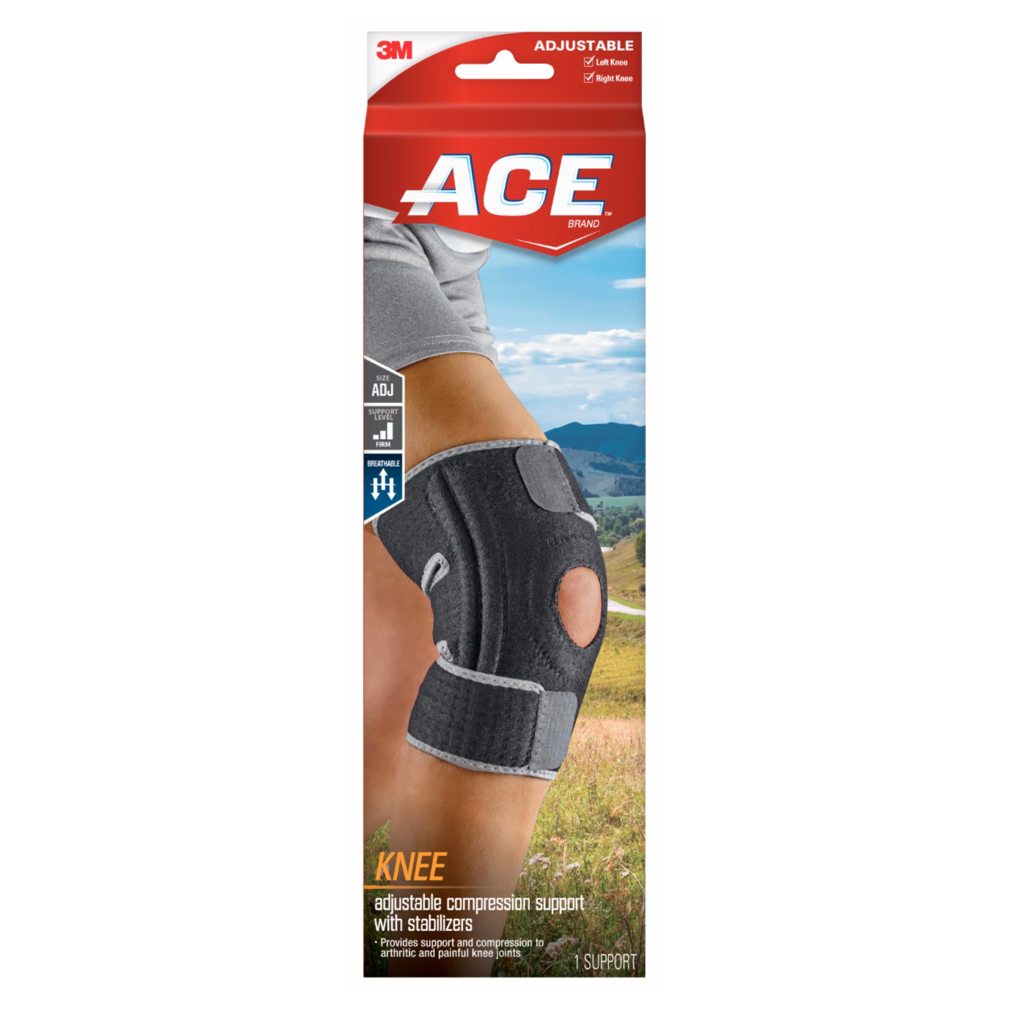 Ace Knee brace with Dual Side Stabilizers, Black-Gray - Image 2