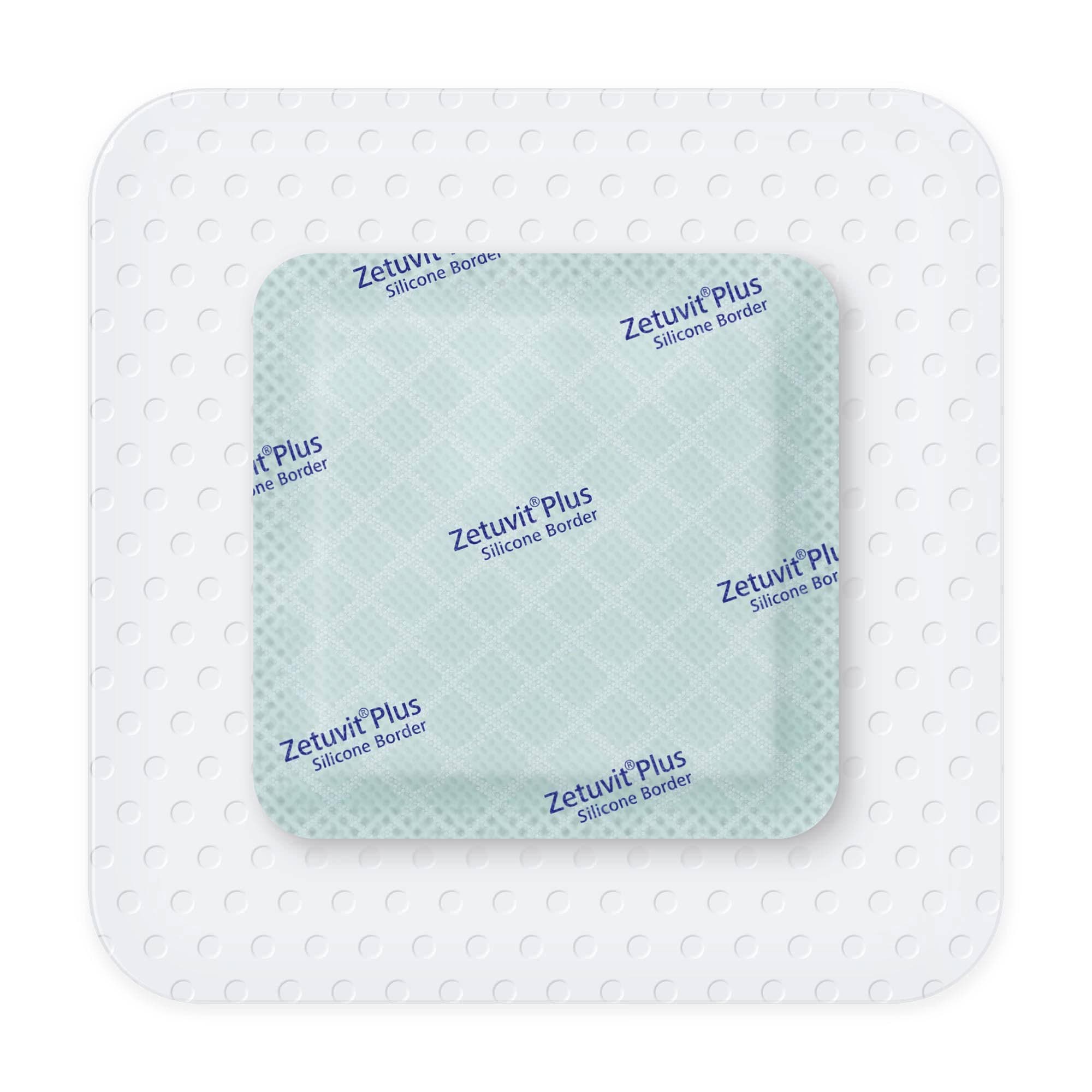 Zetuvit Plus Silicone Border Super Absorbent Dressing, 4 x 4 Inch - Each - Image 1