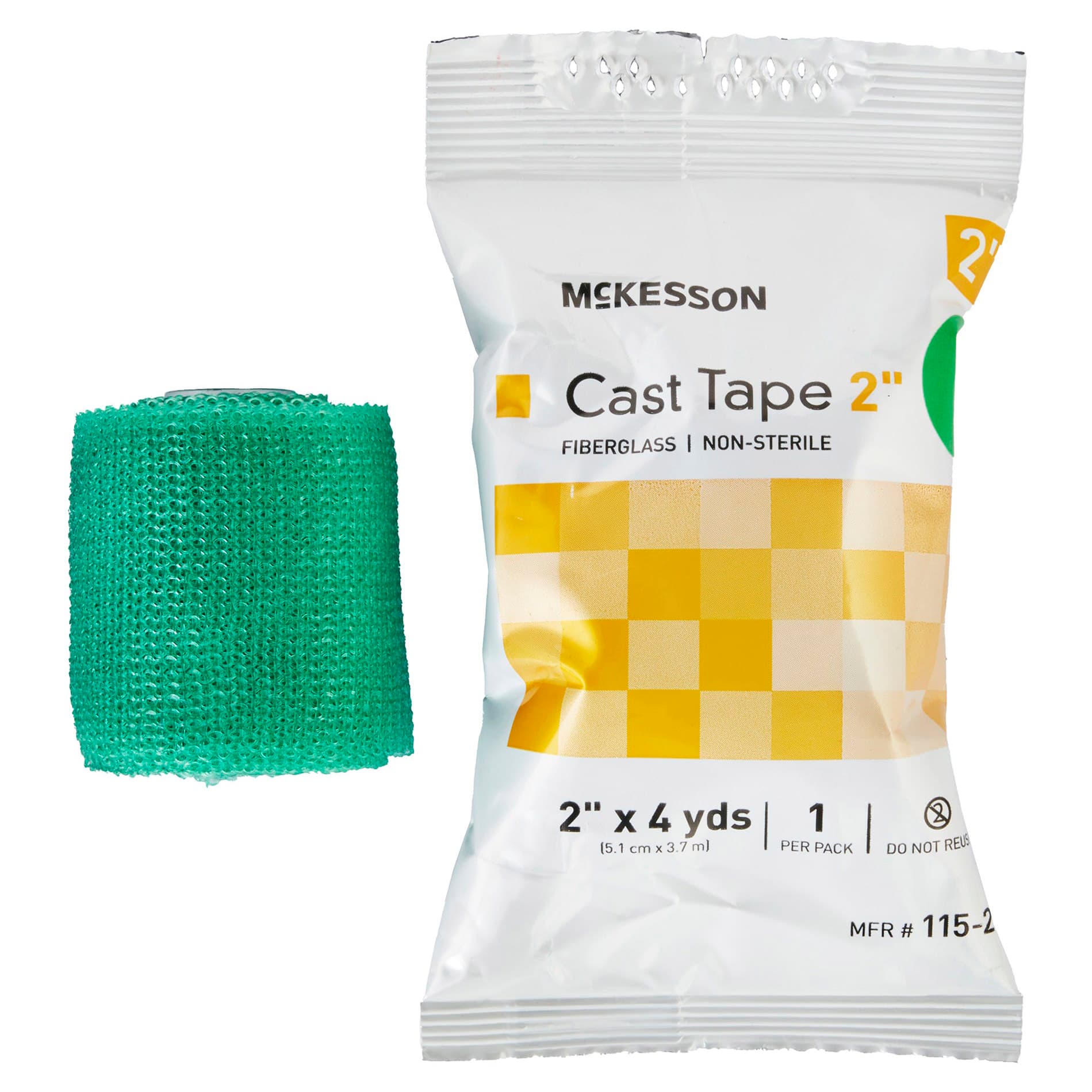 Mckesson Cast Tape, Green, 2 Inch x 12 Foot, Fiberglass - Box of 10 - Image 1