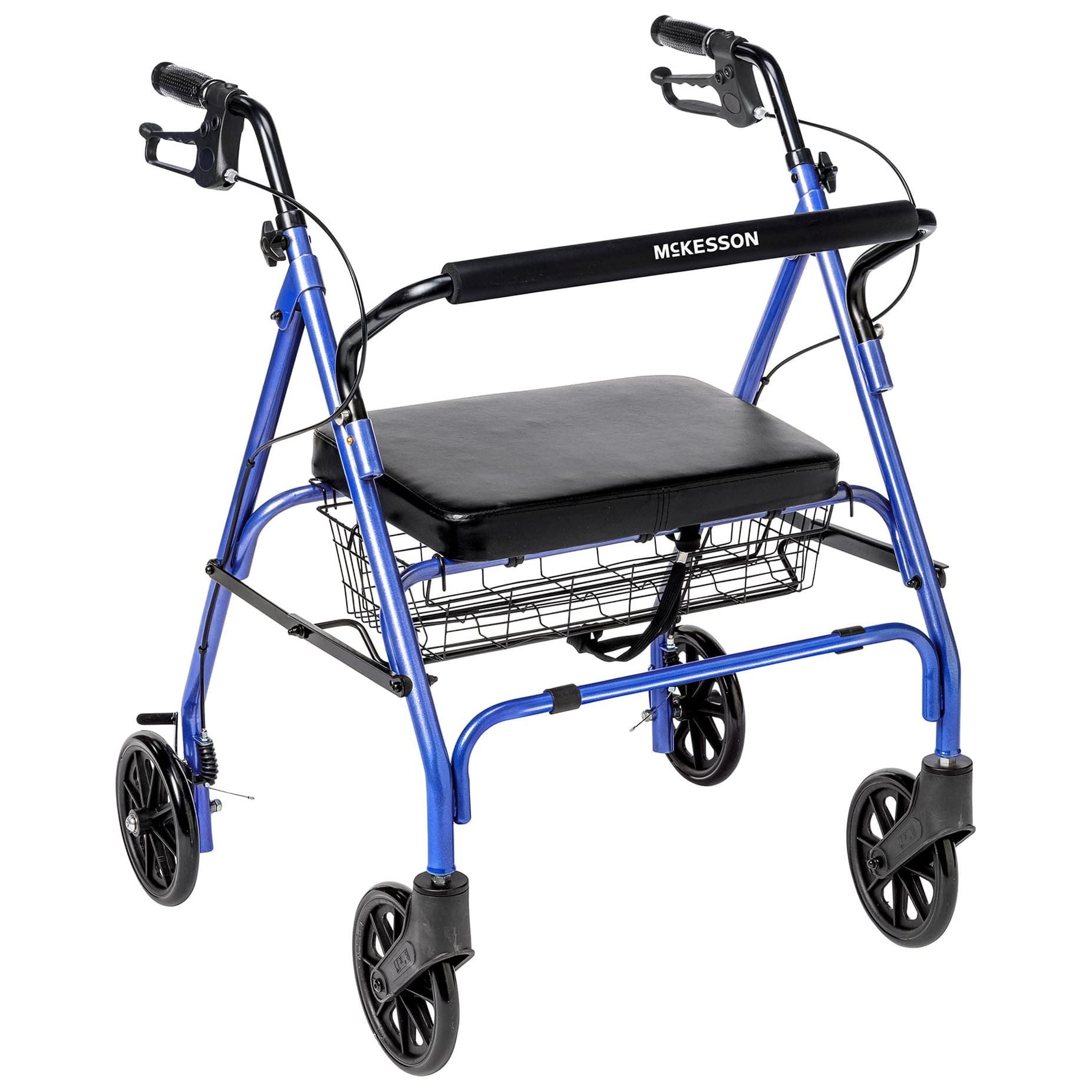 McKesson Bariatric 4 Wheel Rollator, Blue - Image 1