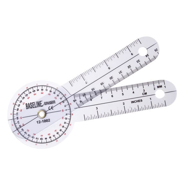 Baseline Hires 360 Degree Transparent Plastic Goniometer, 12" Arms - Package of 25 - Image 1