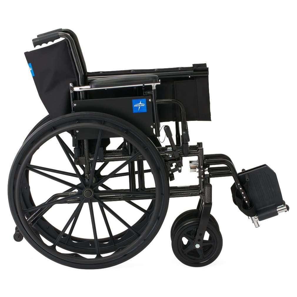 Medline K3 Basic Plus 18" Wheelchair with Swing-Away Leg Rests and Seat Belt - Image 3