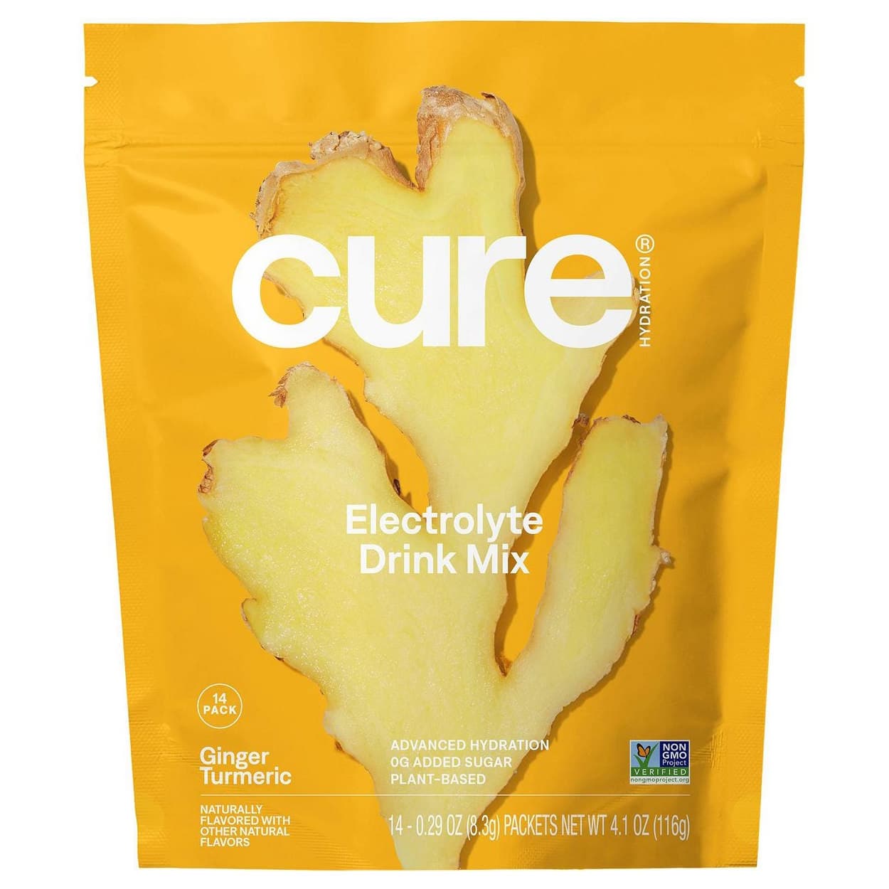 Cure Hydrating Electrolyte Mix Pouch, Ginger Turmeric, 14 ct - Each - Image 1