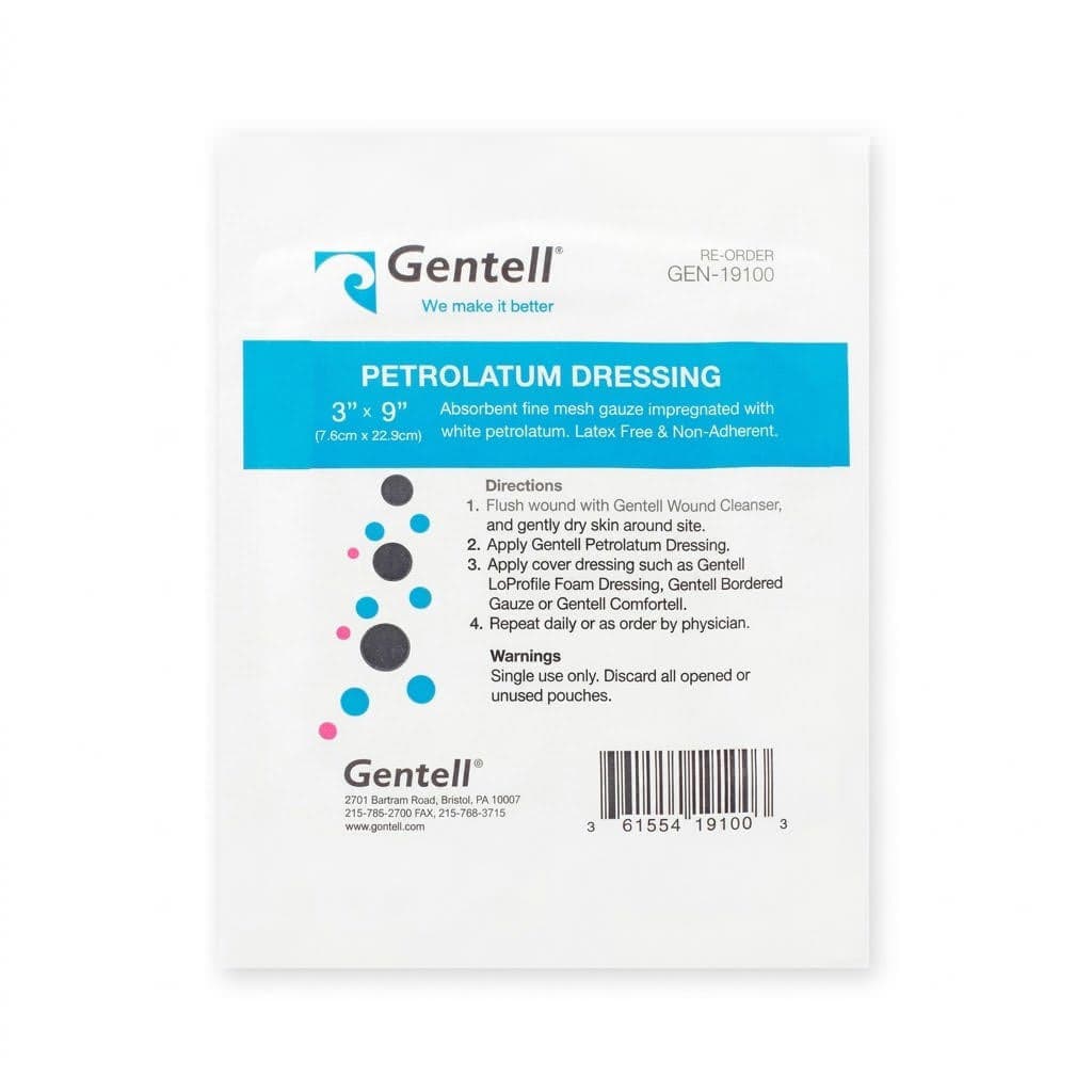Gentell Petrolatum Gauze Dressing, 3 x 9 Inch - Image 1
