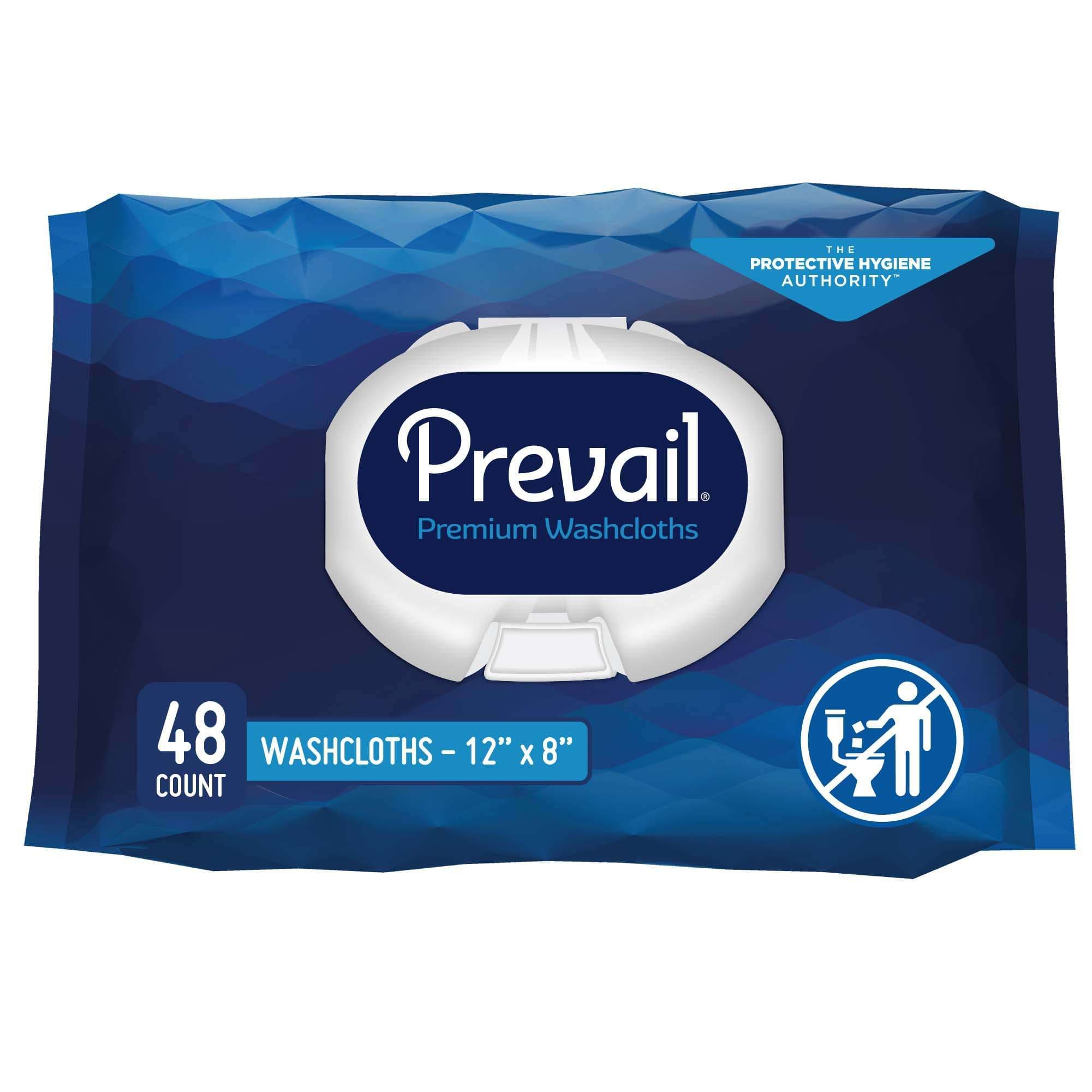 Prevail Adult Washcloths with Aloe, Chamomile and Vitamin E - Pack of 48 - Image 1