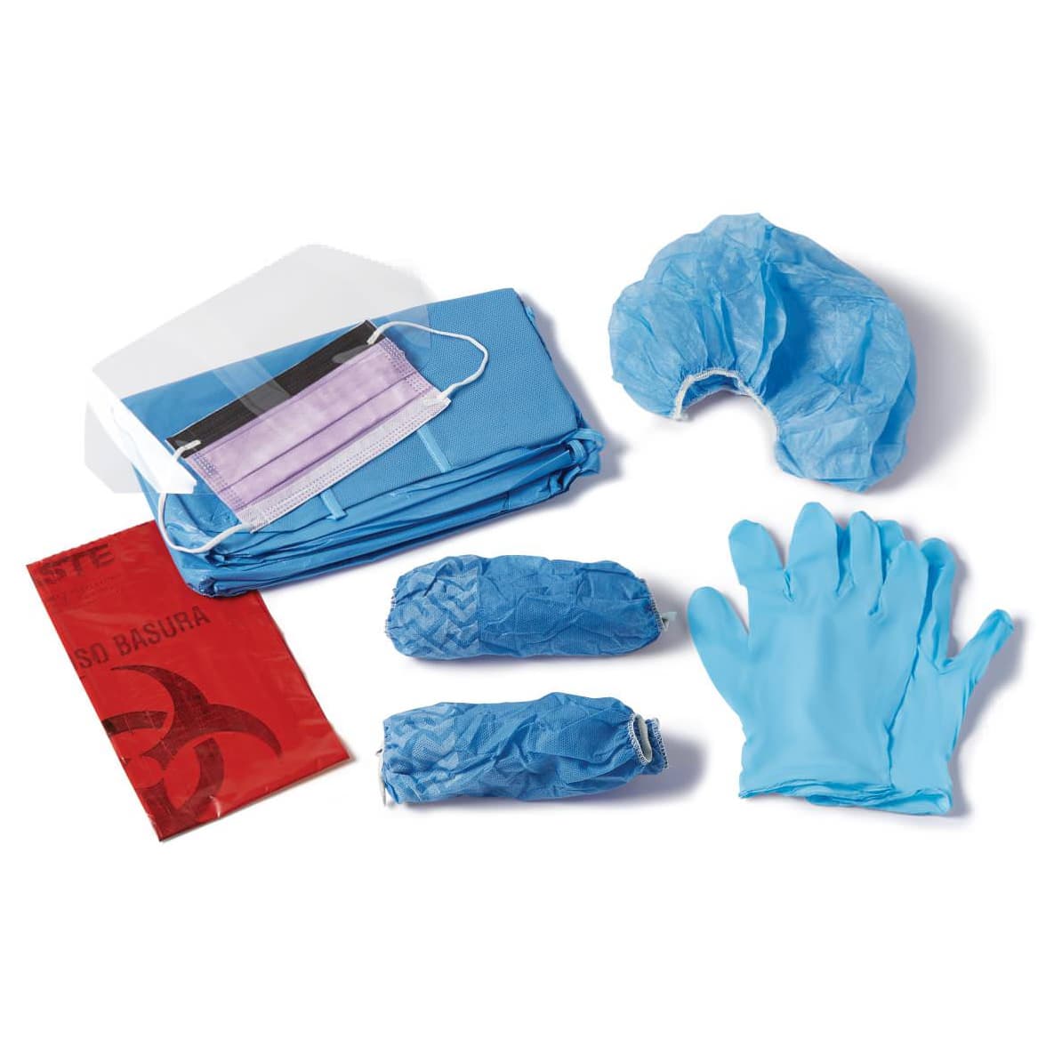 Medline Employee Protection Kits with Eye Shield - Case of 25 - Image 1