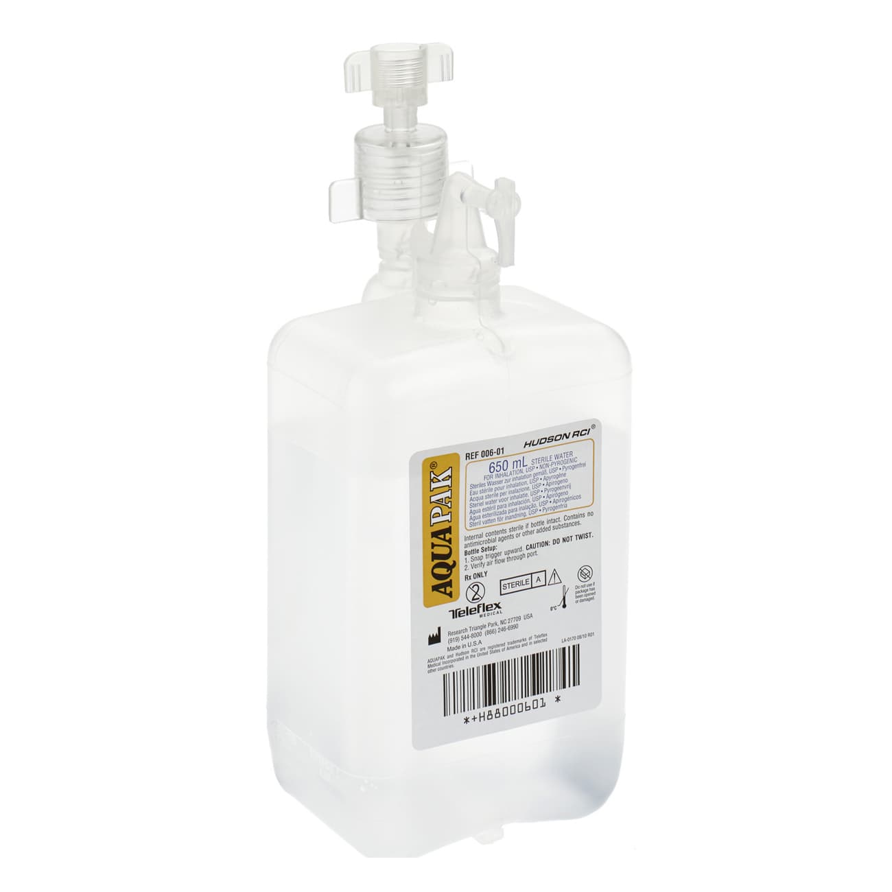 Teleflex Aquapak Prefilled Humidifier, Sterile Water - Image 3