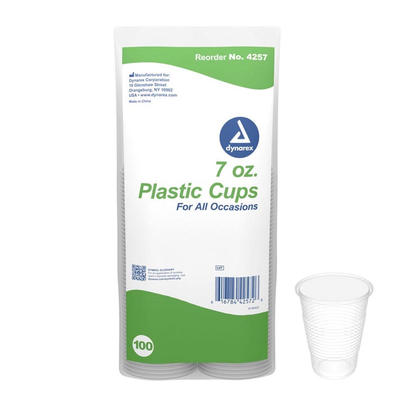 Dynarex Disposable Plastic Drinking Cup, 7 oz. - Package of 100 - Image 1