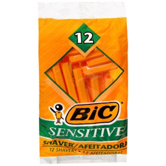 Razor Bic Sensitive Single Blade Disposable - Pack of 12 - Image 1