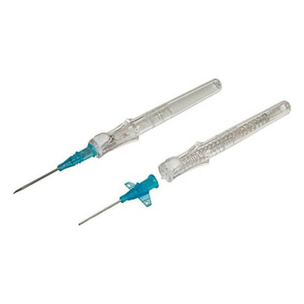 BD Insyte Autoguard Winged Shielded IV Catheters, Blue, 22 Gauge, 1 Inch - Each - Image 1