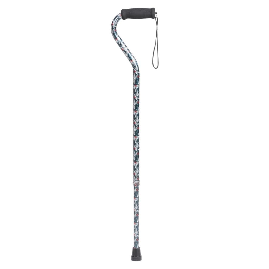 Drive Offset Handle Aluminum Canes, Leafy Green Pine - Each - Image 1