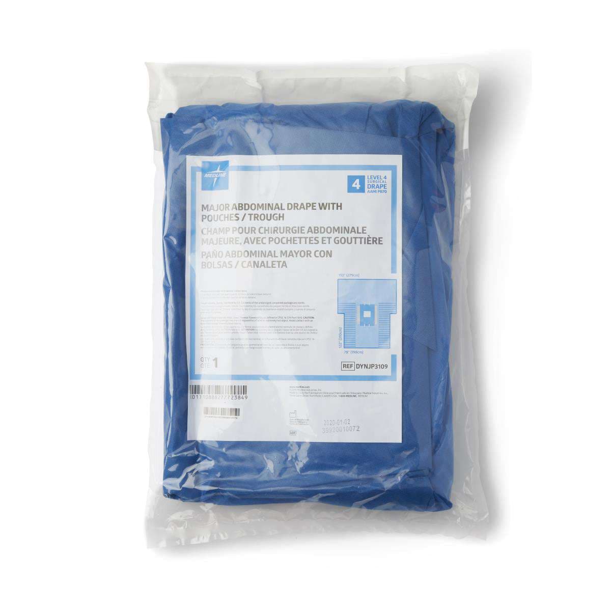 Medline Major Abdominal Surgical Drape with Pouches - Case of 8 - Image 1