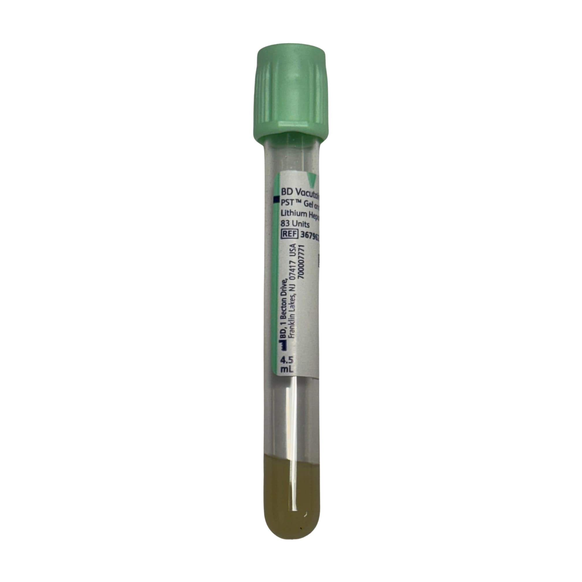 BD Vacutainer PST Venous Blood Collection Tube, Lithium Heparin - Separator Gel, 4.5 mL - Box of 100 - Image 1