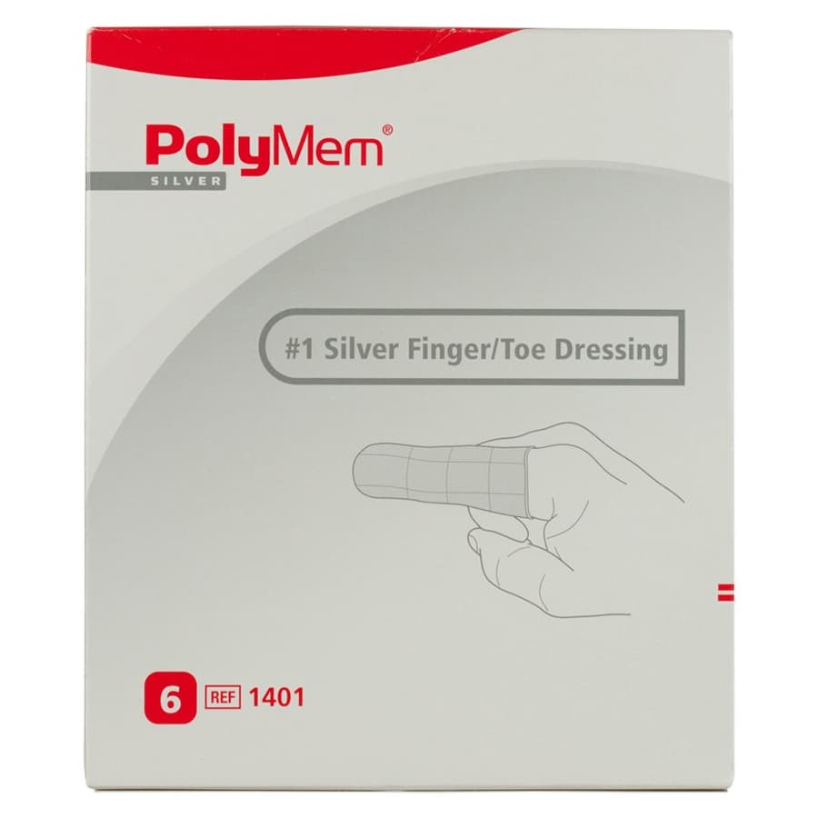 PolyMem Silver Finger and Toe Dressings, 1-4/5 to 2-1/5 Inch Circumference - Case of 30 - Image 1