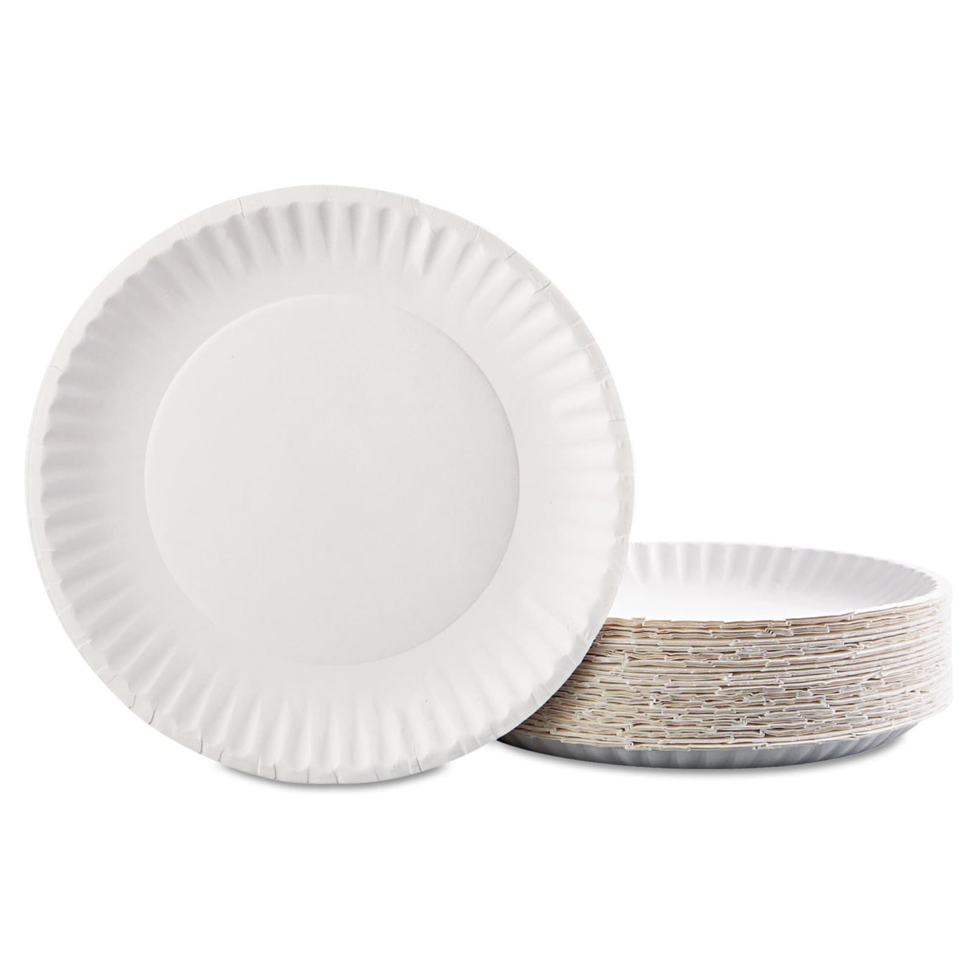 Green Label Paper Plates, White, 9 Inch - Case of 12 - Image 2