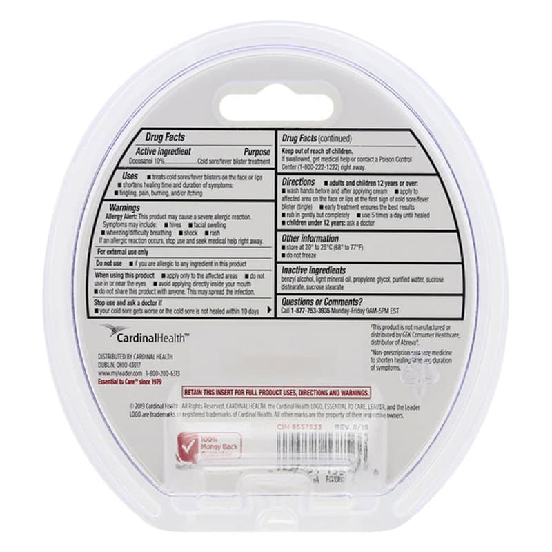 Leader Docosanol 10% Cream, 0.07 oz - Each - Image 2