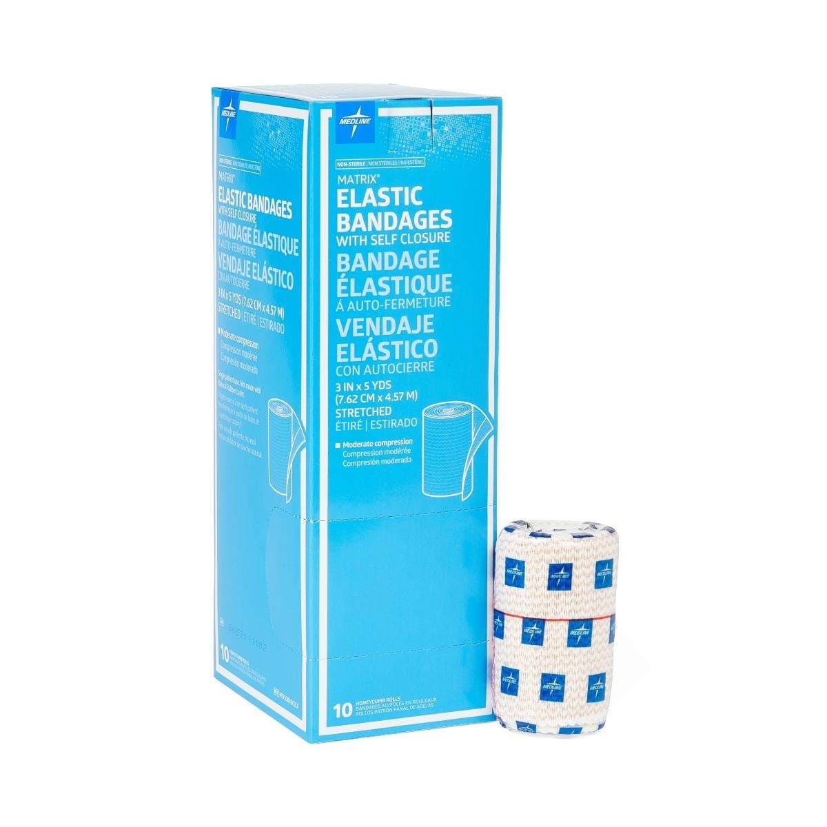 Matrix Elastic Bandage, 3 Inch x 5 Yard, Low Compression, Natural - Box of 10 - Image 1