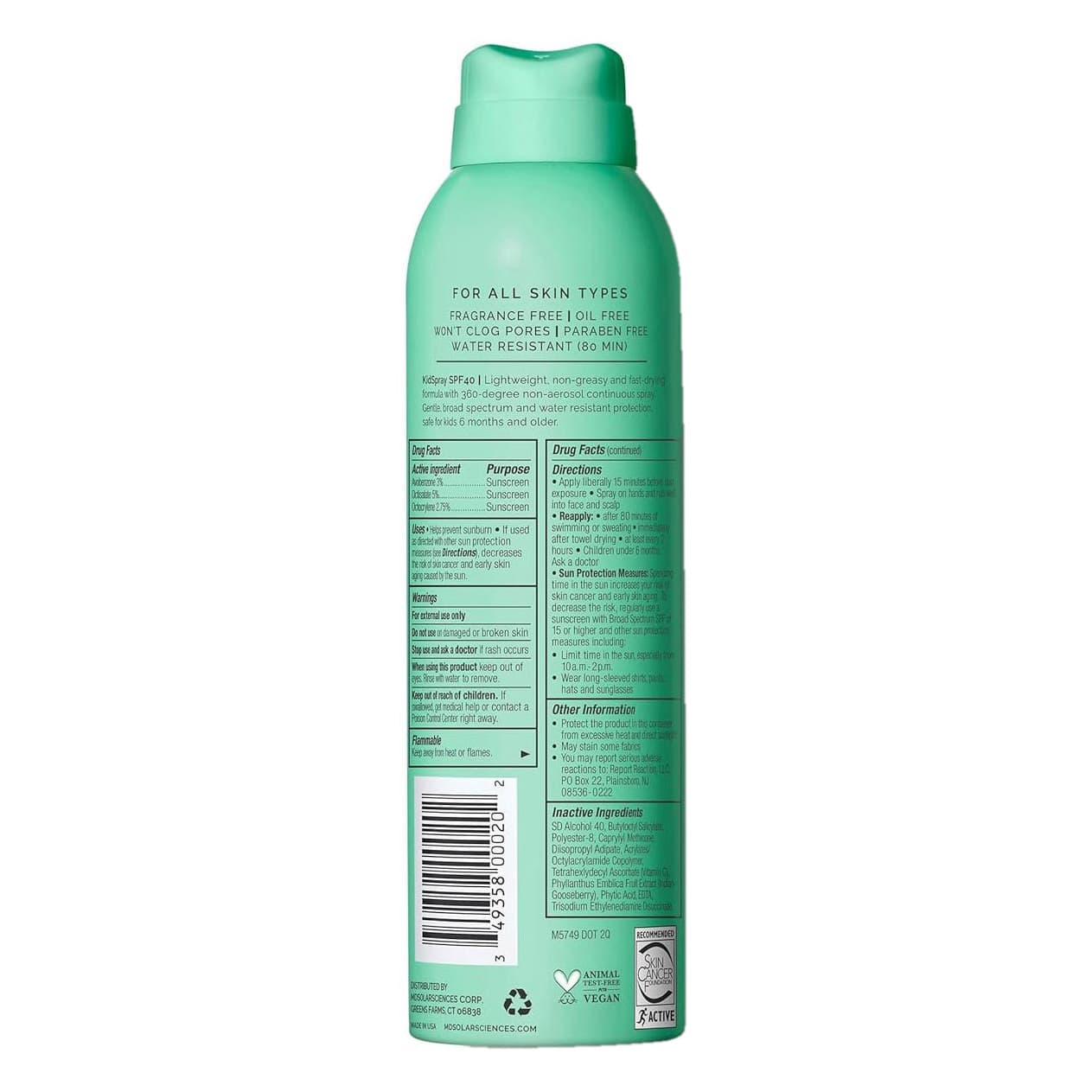 MDSolarSciences Kid Spray Sunscreen SPF 40, 6 oz - Image 4