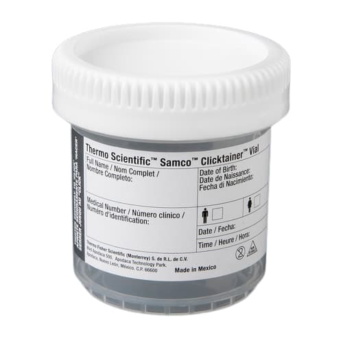 Samco Clicktainer NonSterile Specimen Container with Temperature Strip - Case of 400 - Image 1