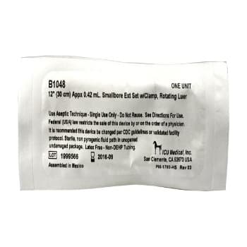 ICU Medical Small Bore IV Extension Set - Case of 50 - Image 1