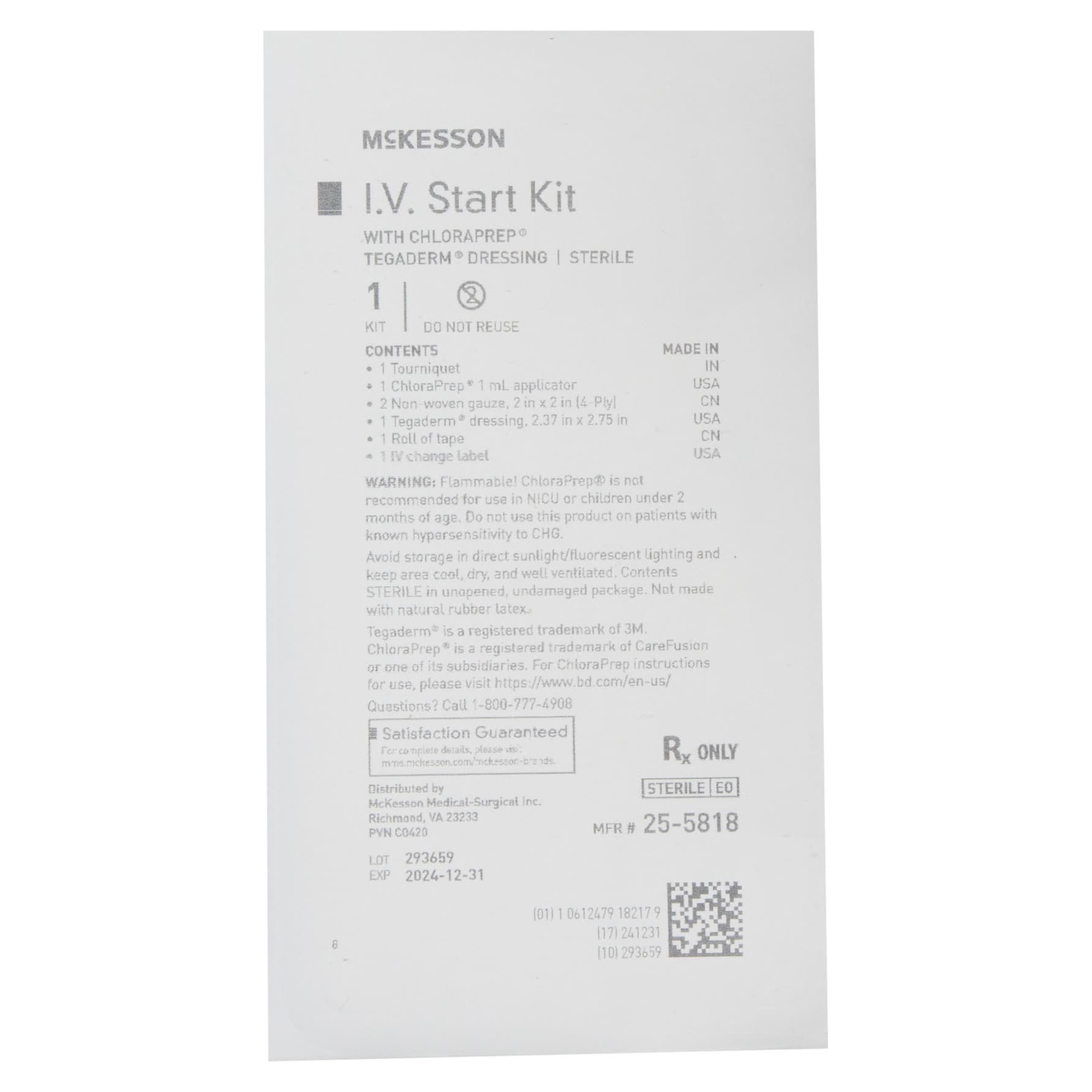McKesson Disposable I.V. Start Kit, Sterile - Image 3