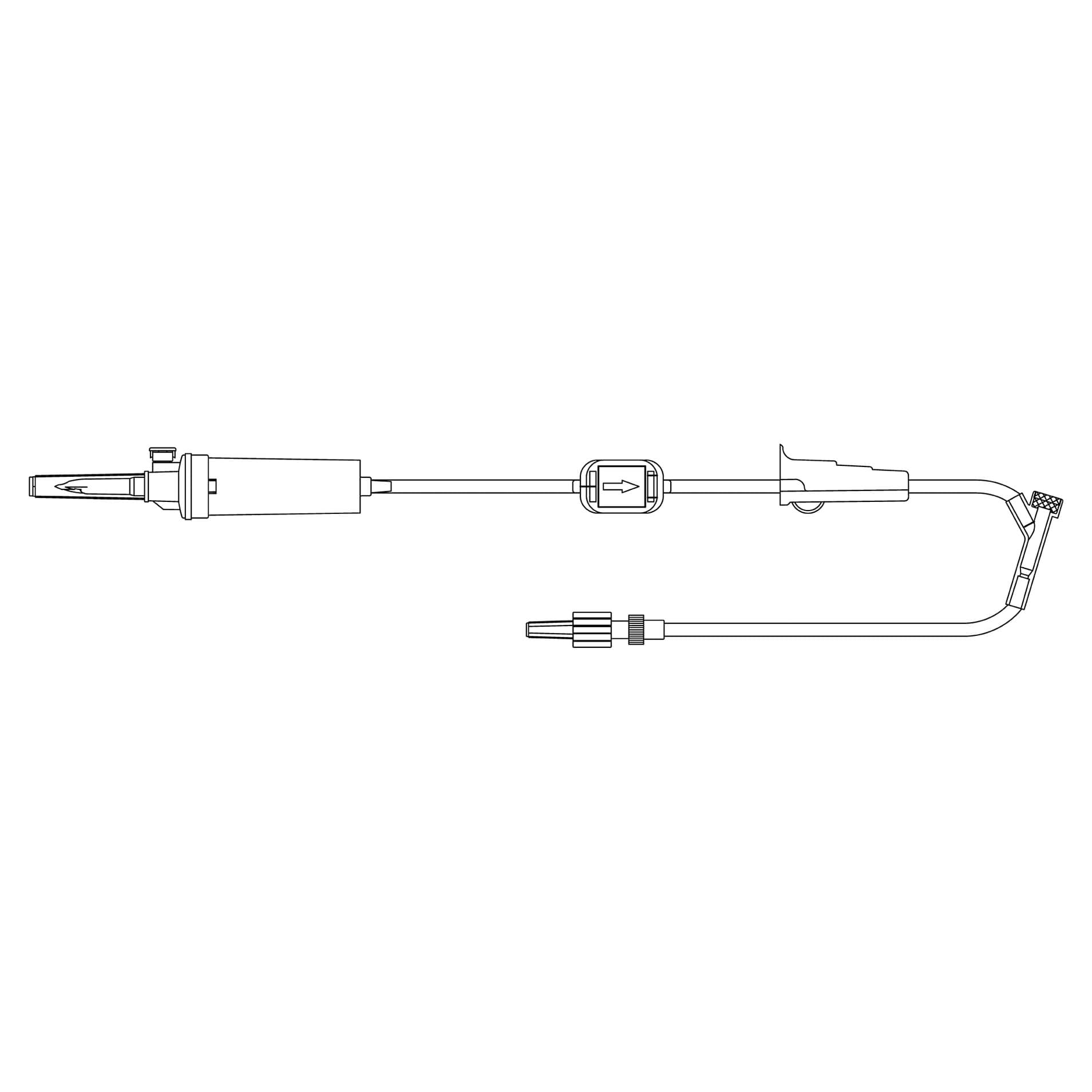MedStream Gravity Primary IV Administration Set with 0.2 Micron Filter, 32.74 mL, 108 Inch - Case of 300 - Image 1