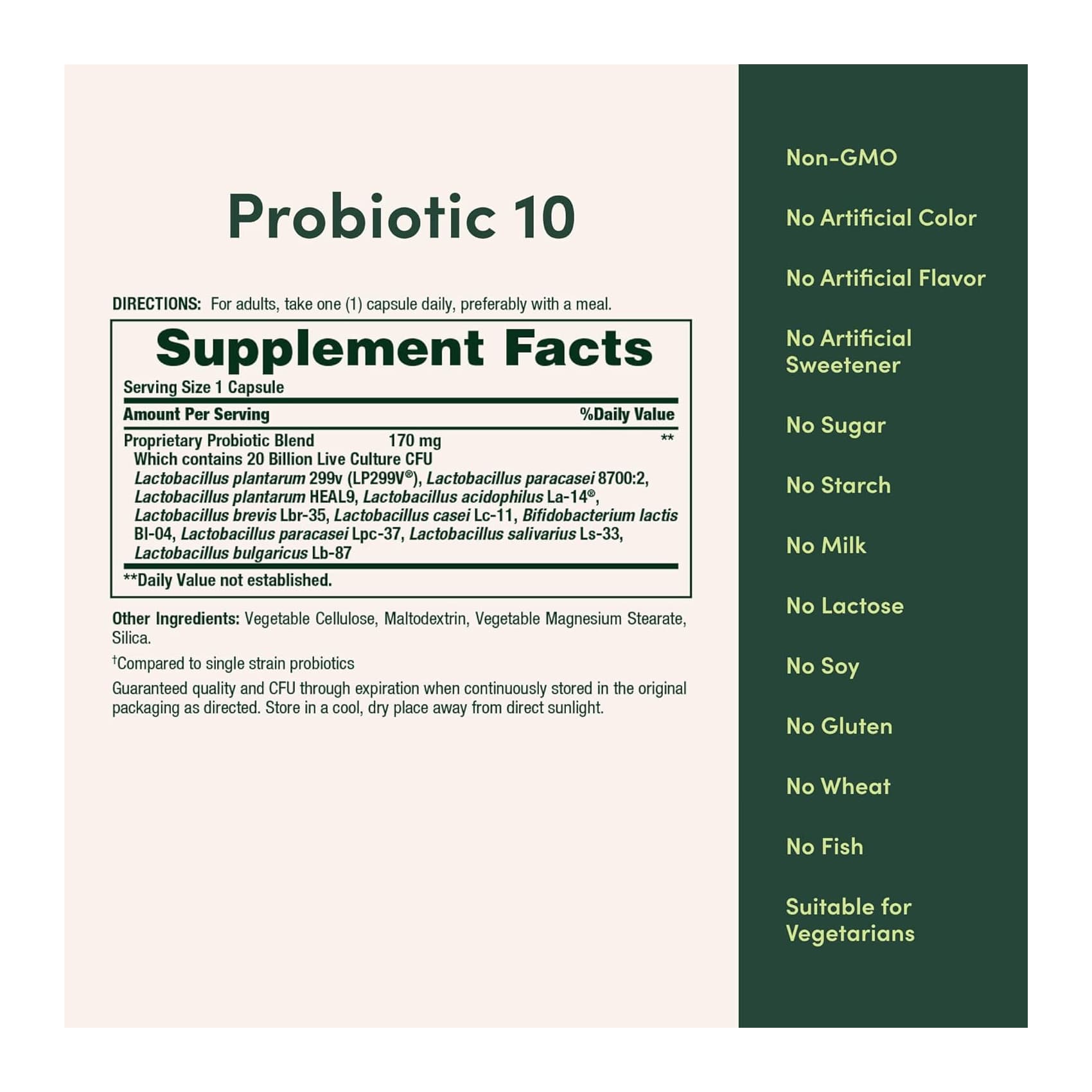 Nature's Bounty Bounty Probiotic 10, Ultra Strength Capsules, 30 Count - Each - Image 3