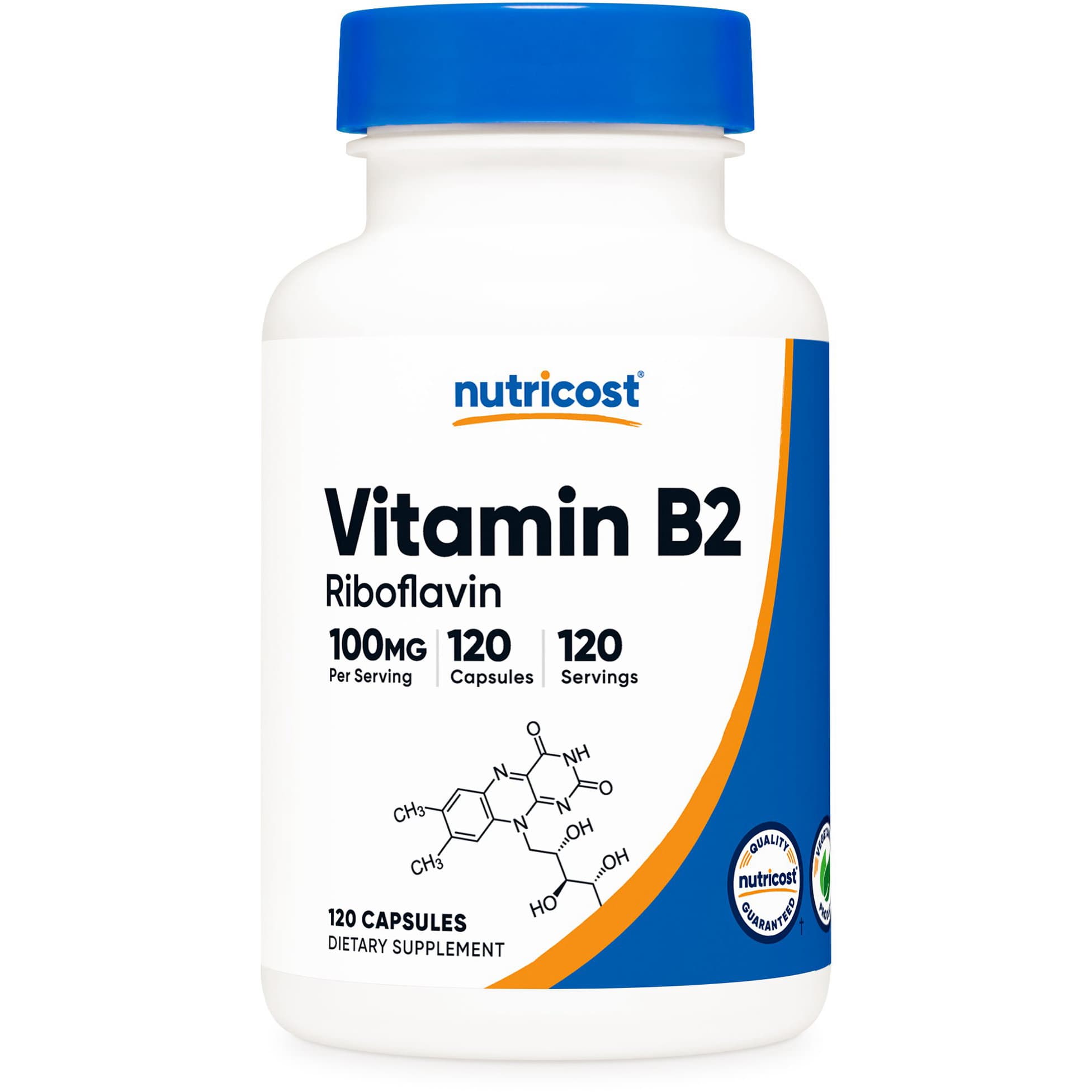 Nutricost Vitamin B2 Riboflavin Capsules, 100 mg - Case of 1440 - Image 1