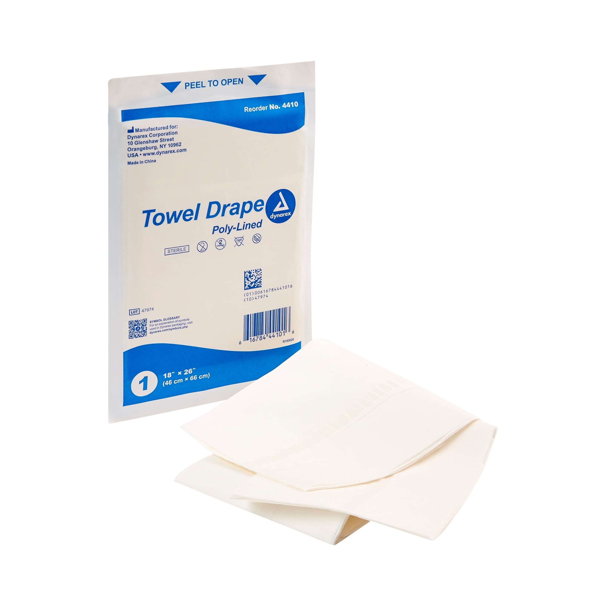 Dynarex Disposable Towel Drapes, Plain, Sterile - Case of 300 - Image 1