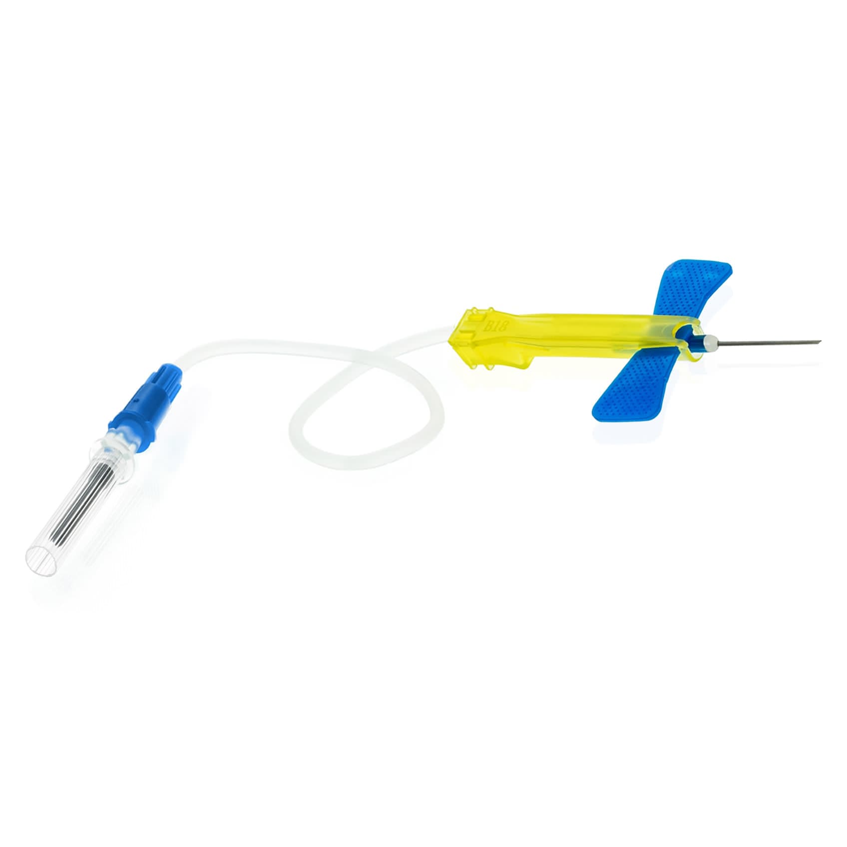 McKesson Prevent G Blood Collection Set, Winged, Blue, 23 Gauge, 7 Inch Tubing - Box of 50 - Image 1