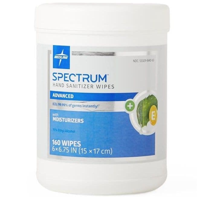 Medline Spectrum Advanced Hand Sanitizer Wipes Canister - Case of 960 - Image 1