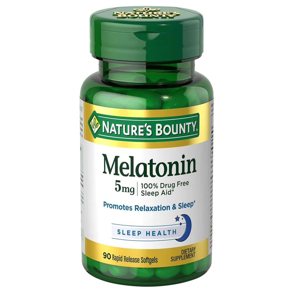 Nature's Bounty Natural Sleep Aid Melatonin Softgels, 5 mg - Bottle of 90 - Image 1