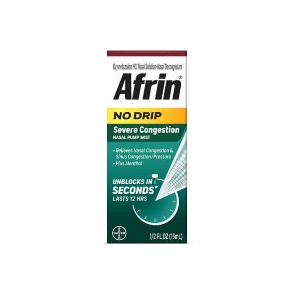 Afrin No Drip Severe Congestion Pump Nasal, Mist, 0.5 oz - Each - Image 2