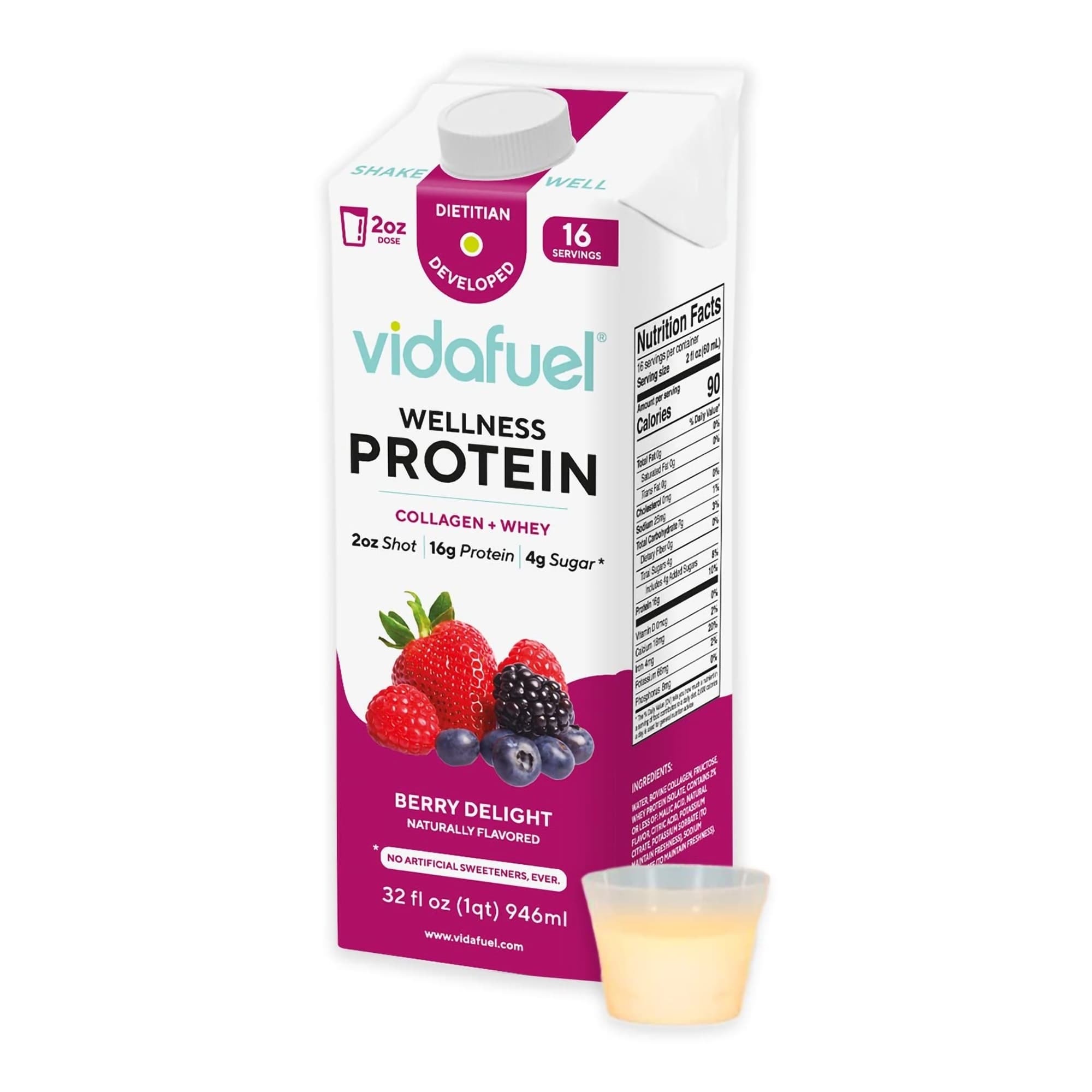 VidaFuel Wellness Protein Drink, Berry Delight, 32 oz - Each - Image 1