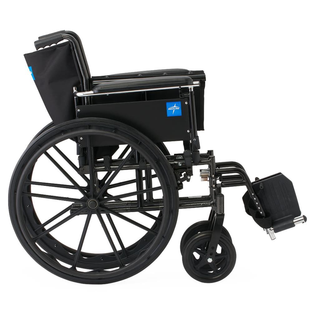 Medline Guardian K3 lightweight Wheelchair 18"W x 16"D Seat with Height-Adjustable Full-Length Arms and Swing Away Footrests - Image 1