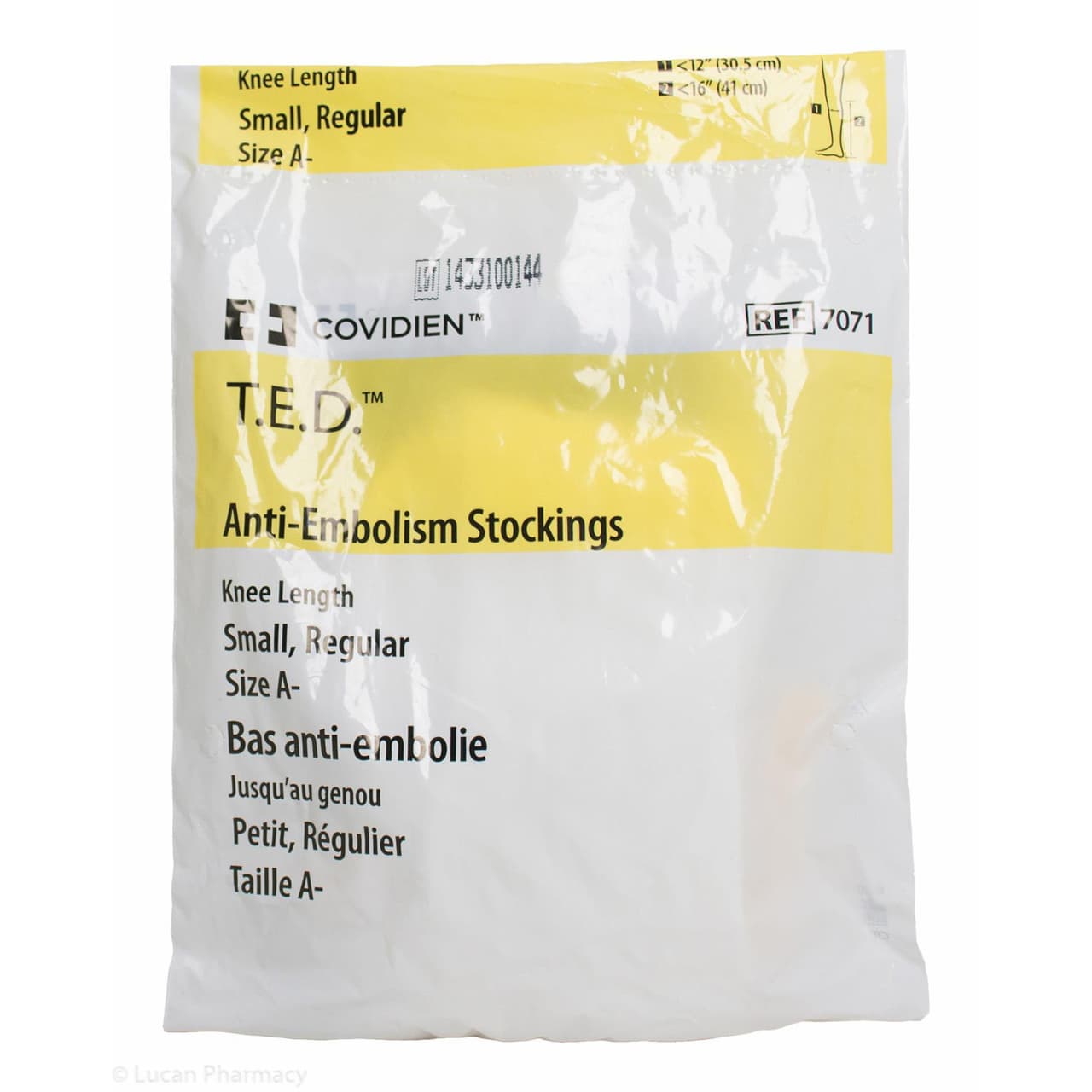 T.E.D Knee High Anti-Embolism Stockings, White, Small-Regular - Pair - Image 1