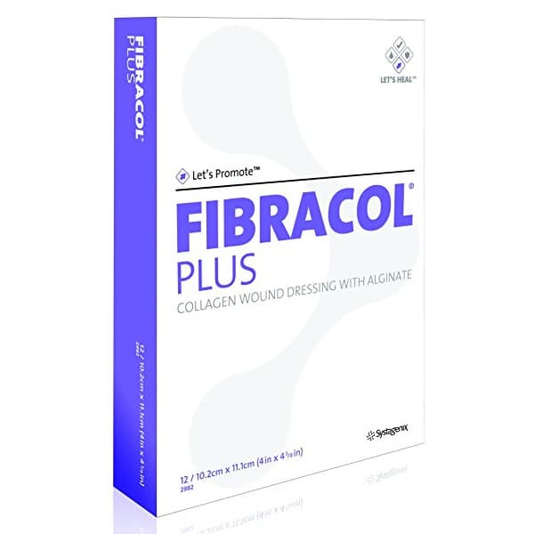 Fibracol Plus Collagen Wound Dressing with Alginate, 4 X 4-3/8 Inch - Box of 12 - Image 1