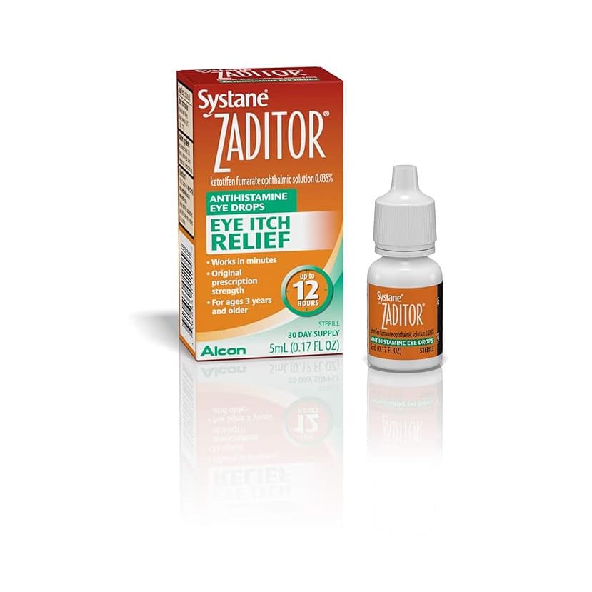Alcon Zaditor Antihistamine Eye Drops, 0.035% Ketotifen Fumarate, 5 mL - Case of 24 - Image 1