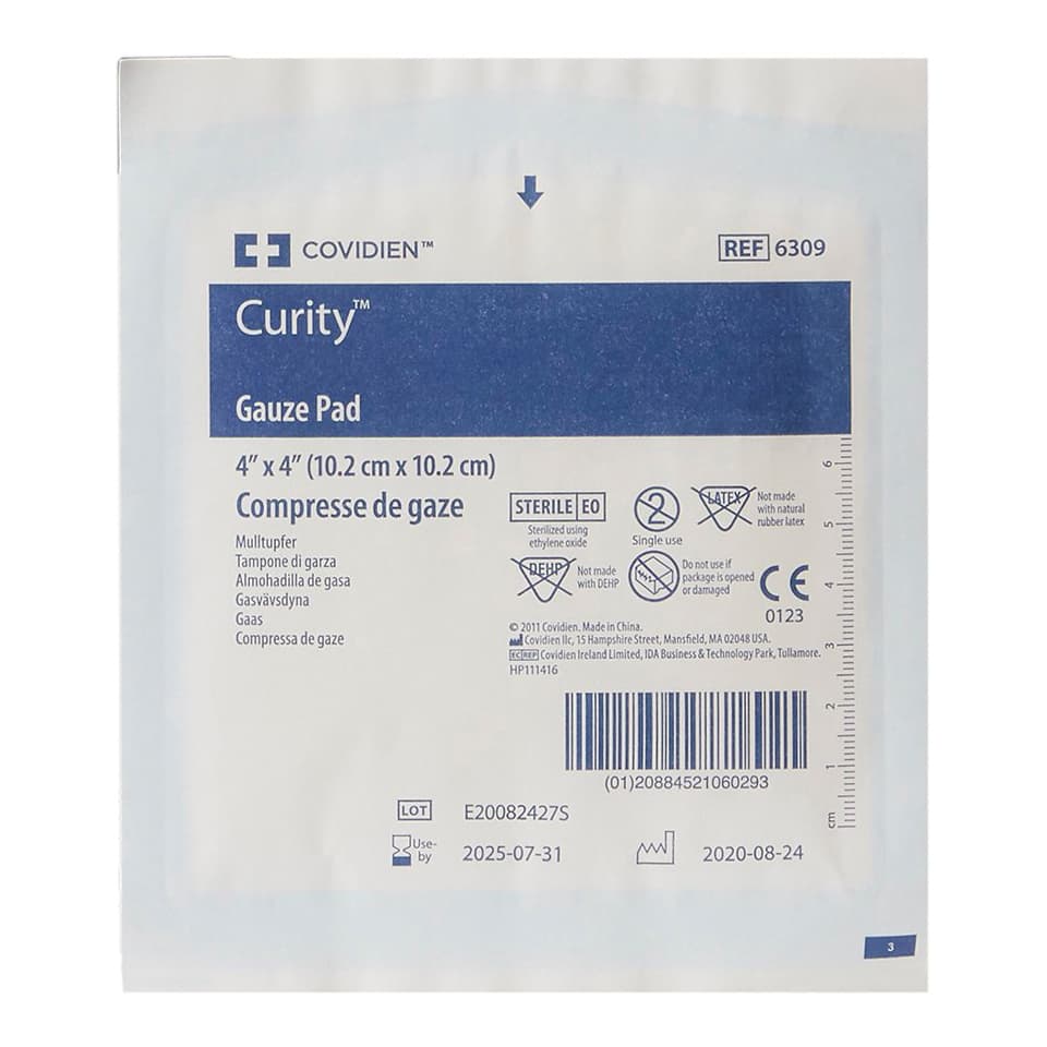 Covidien Curity 12-Ply Sterile Gauze Sponge Pads, 4 x 4 Inch - Each - Image 1