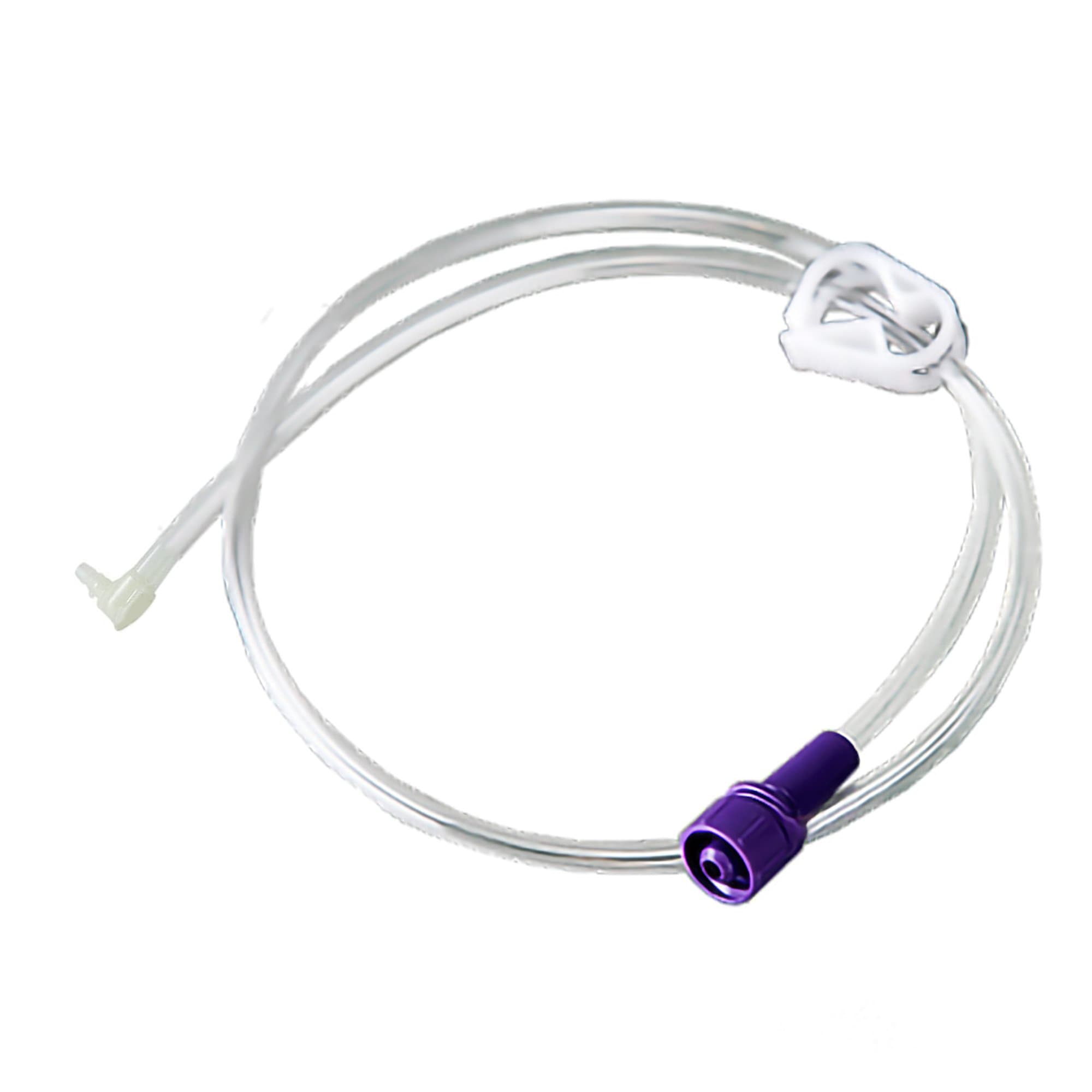 Vesco Low Profile Bolus Feed Single ENFit Port Extension Set, Right Angle Connector, 12 Inch - Case of 10 - Image 1