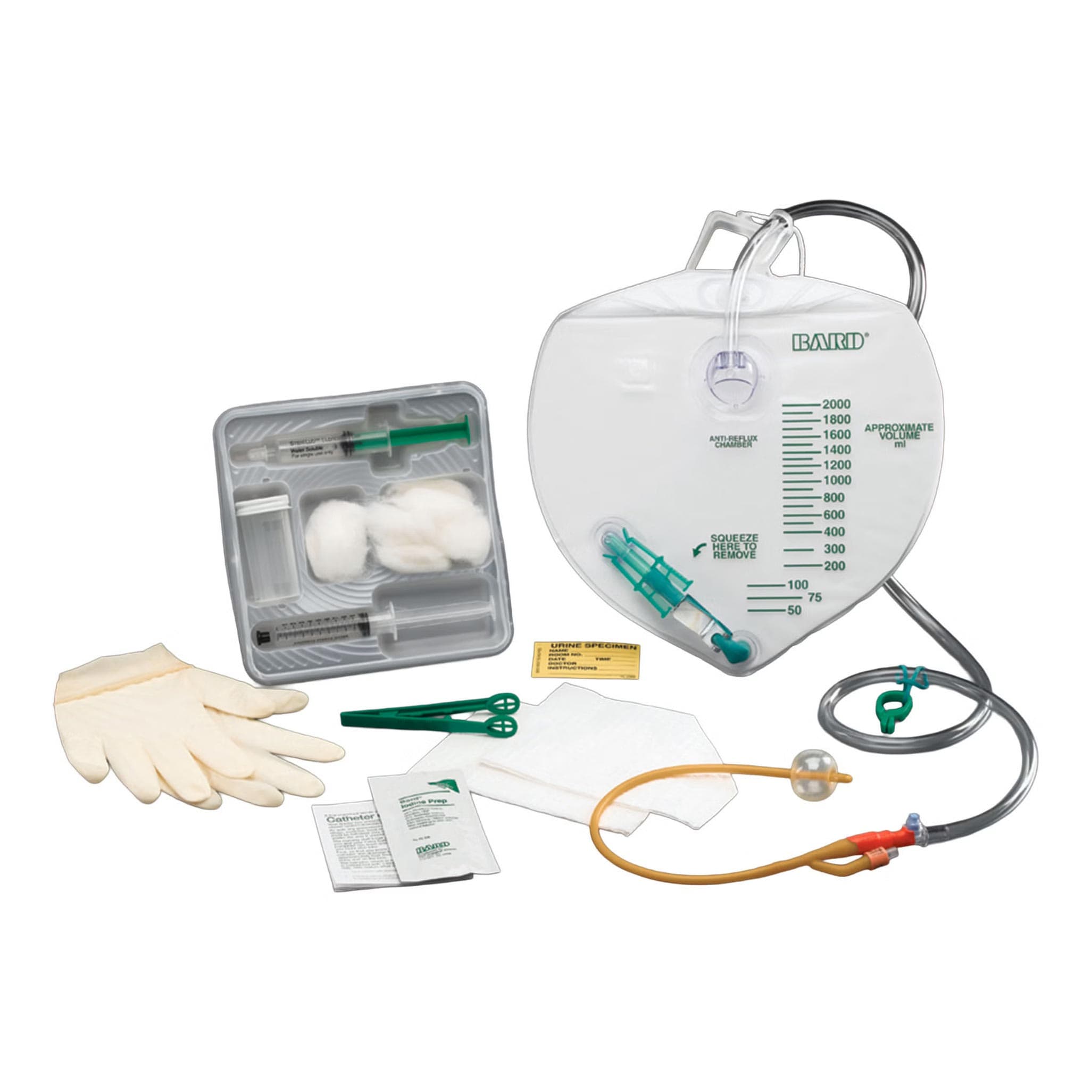 Lubricath Indwelling Catheter Tray with Anti-Reflux Drain Bag - Image 1