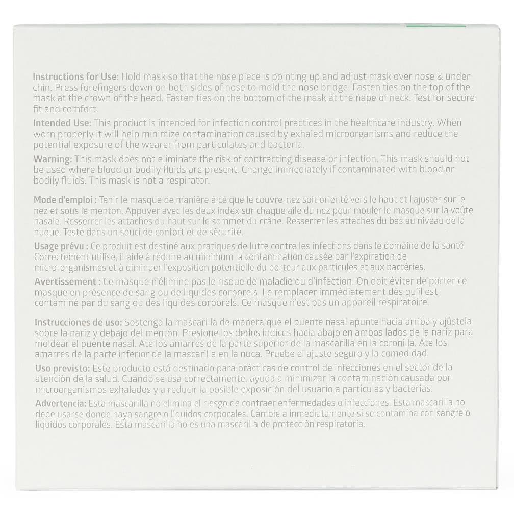 Medline ASTM Level 1 Duckbill Surgical Mask with Ties - Image 3